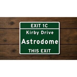 Astrodome Kirby Drive Exit Road Sign Houston Texas Baseball Stadium Astros Park